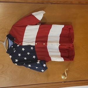 American flag button up